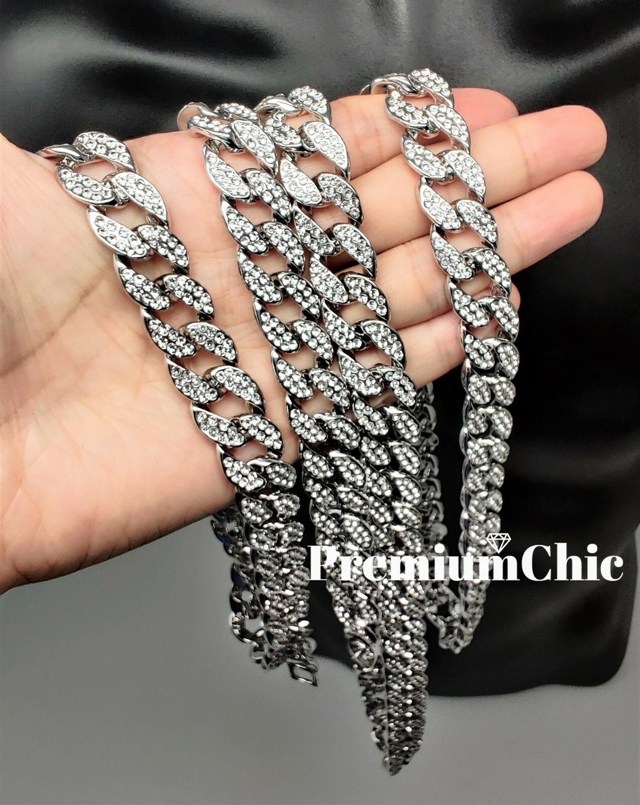 16MM Miami Cuban Choker Link Chain Necklace ICED Mens Gold Plated CZ Jewelry