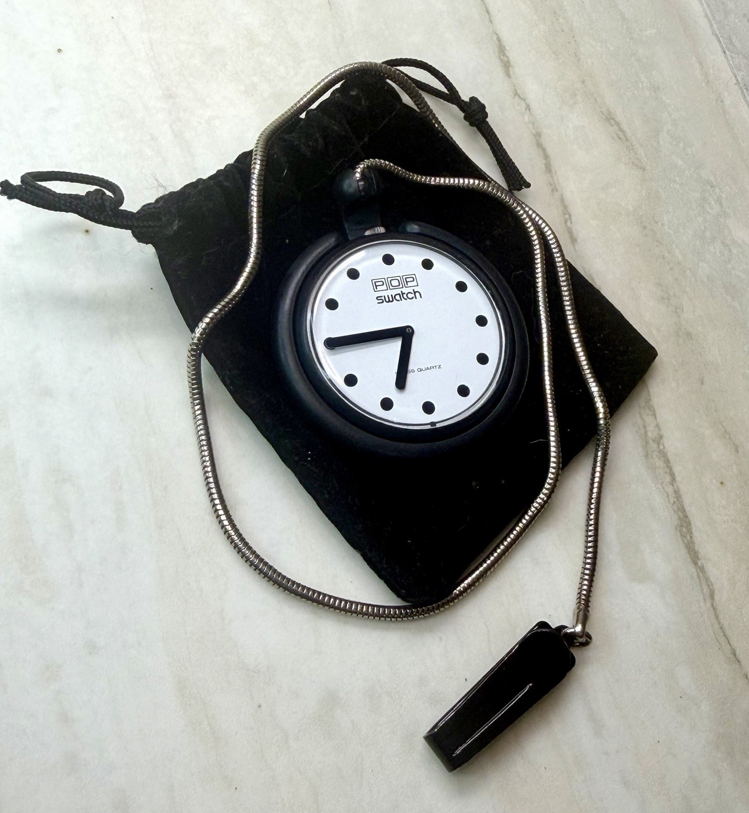 VINTAGE 1986 SWATCH POP “Jet Black” BB001 – NO YEAR DIAL – First Year Production