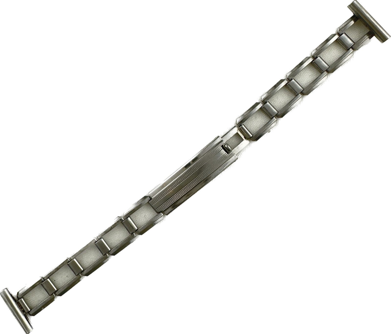 Vintage 15.7mm Lustern Ladies Wristwatch Band Stainless Steel Ladder Link USA