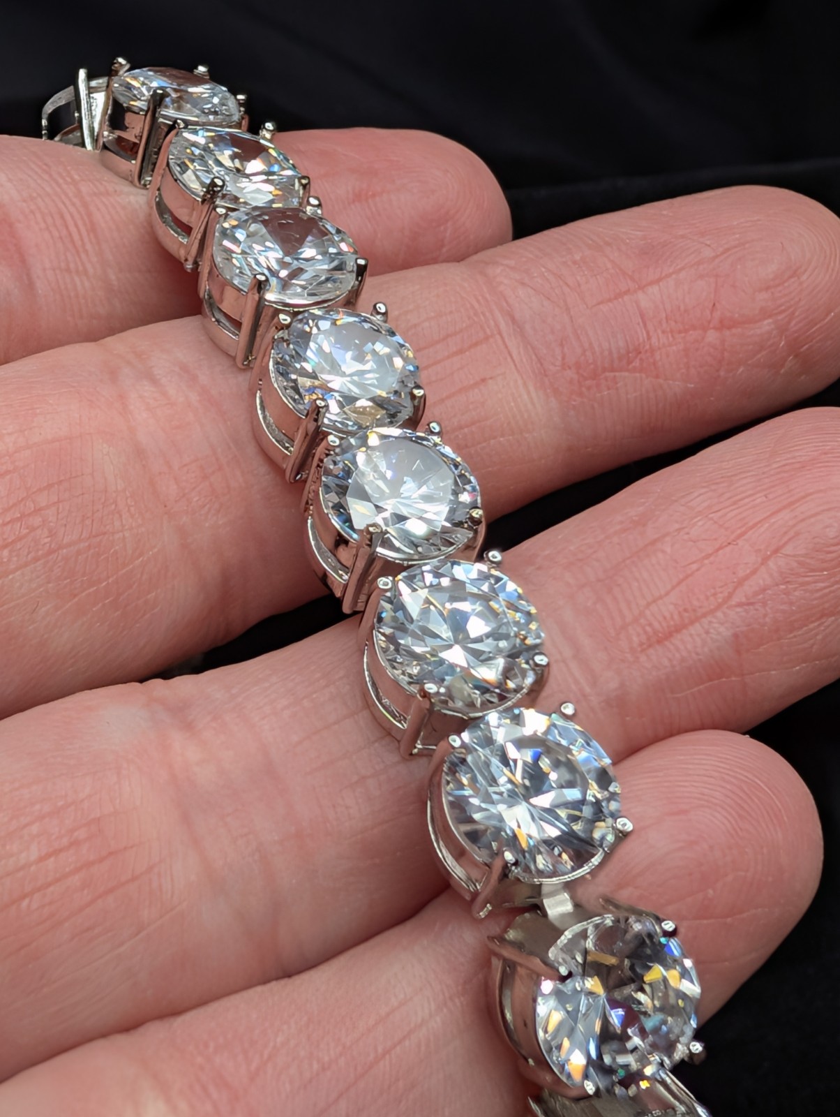 Stunning Sterling Silver CZ Tennis Bracelet 7 Inch