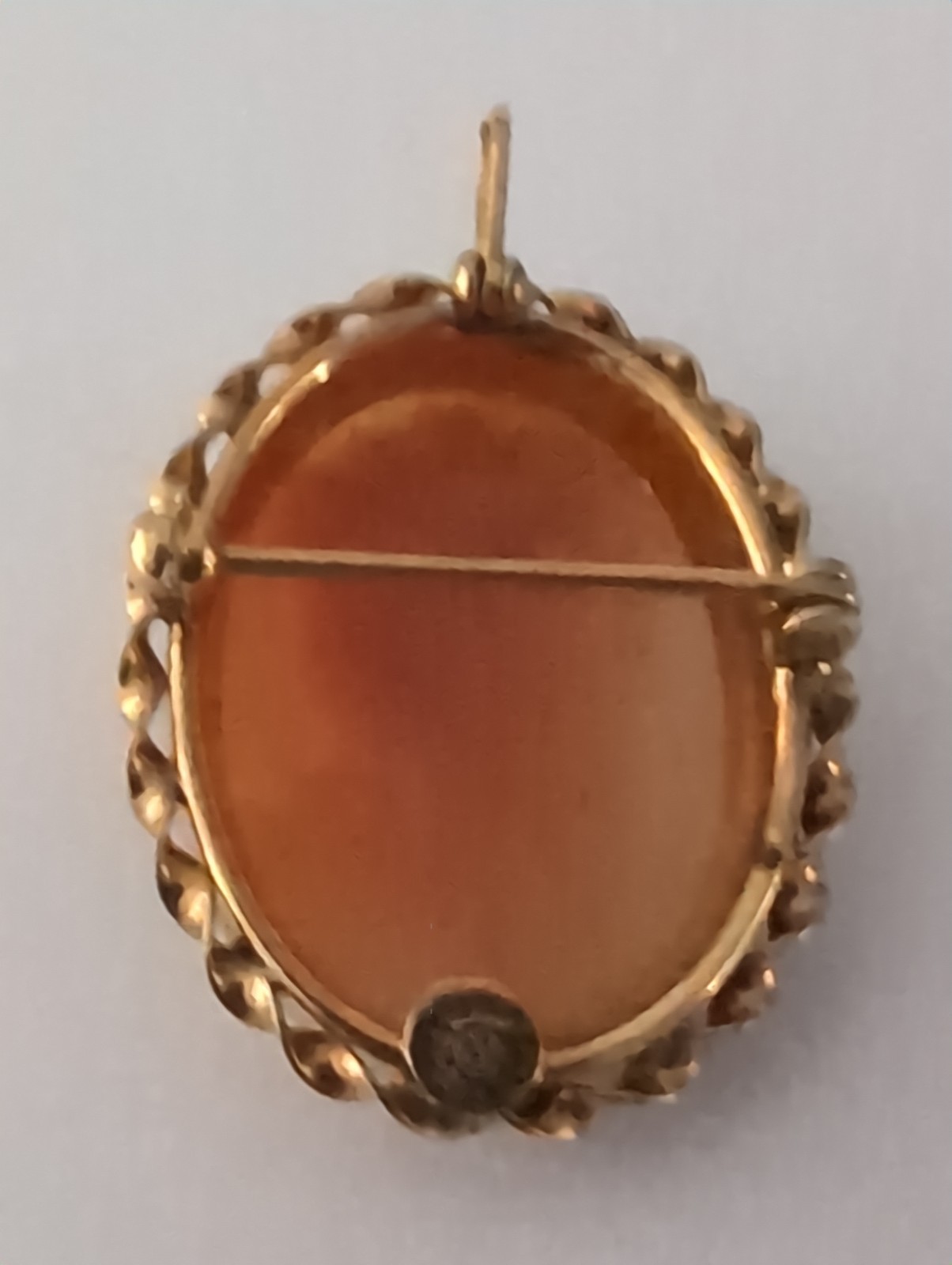 Vintage 12K Gold Filled Carved Shell Cameo Pin Pendant
