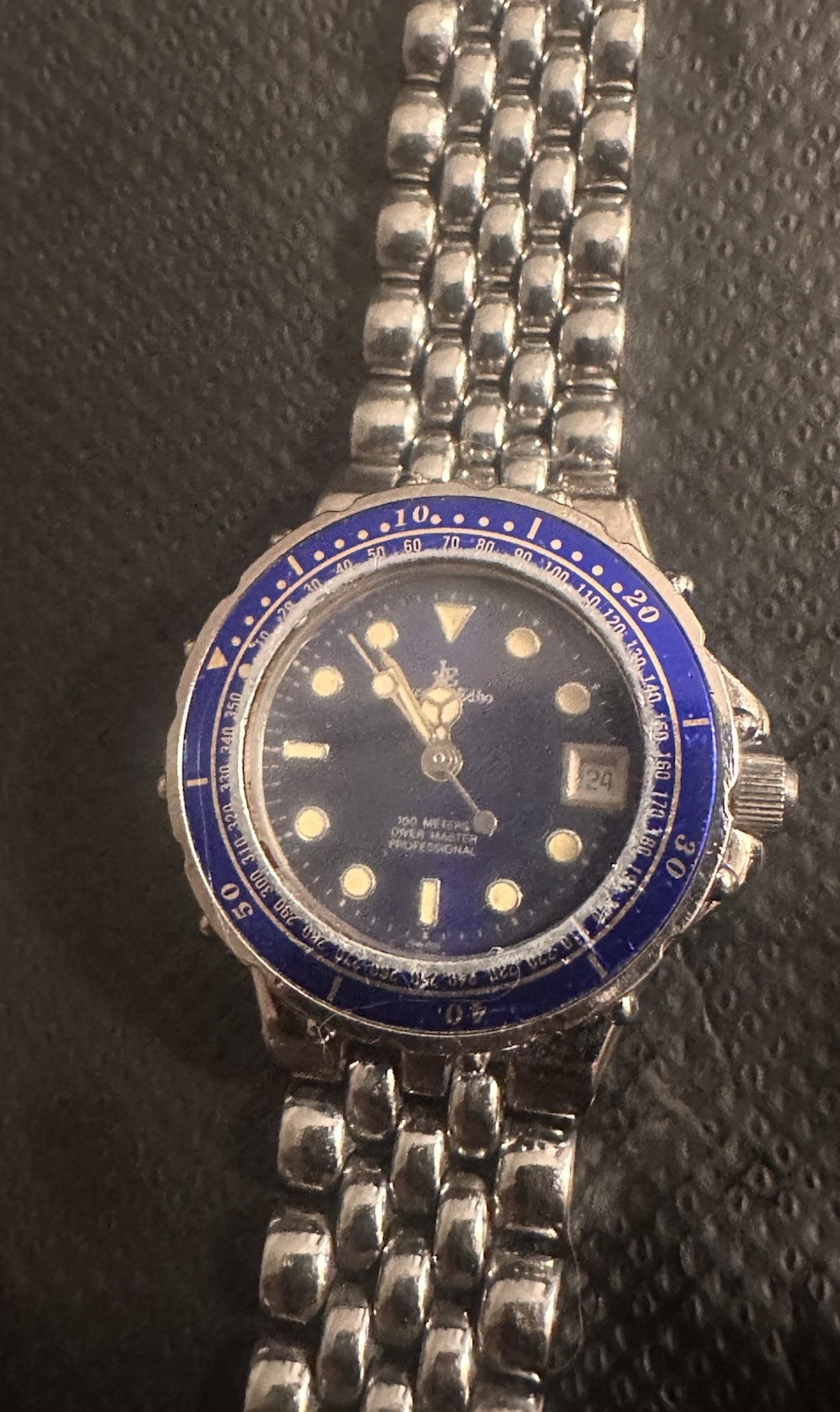 Jacques Edho Divers Diving Watch Blue Dial Date Solid Stainless Steel Women’s