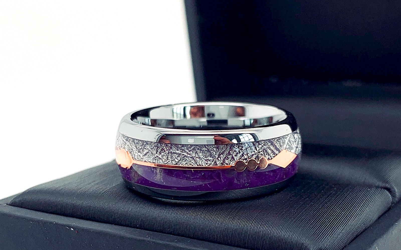 Purple Stone Ring, Mens Purple Ring, His and Hers Promise Ring, Matching Rings