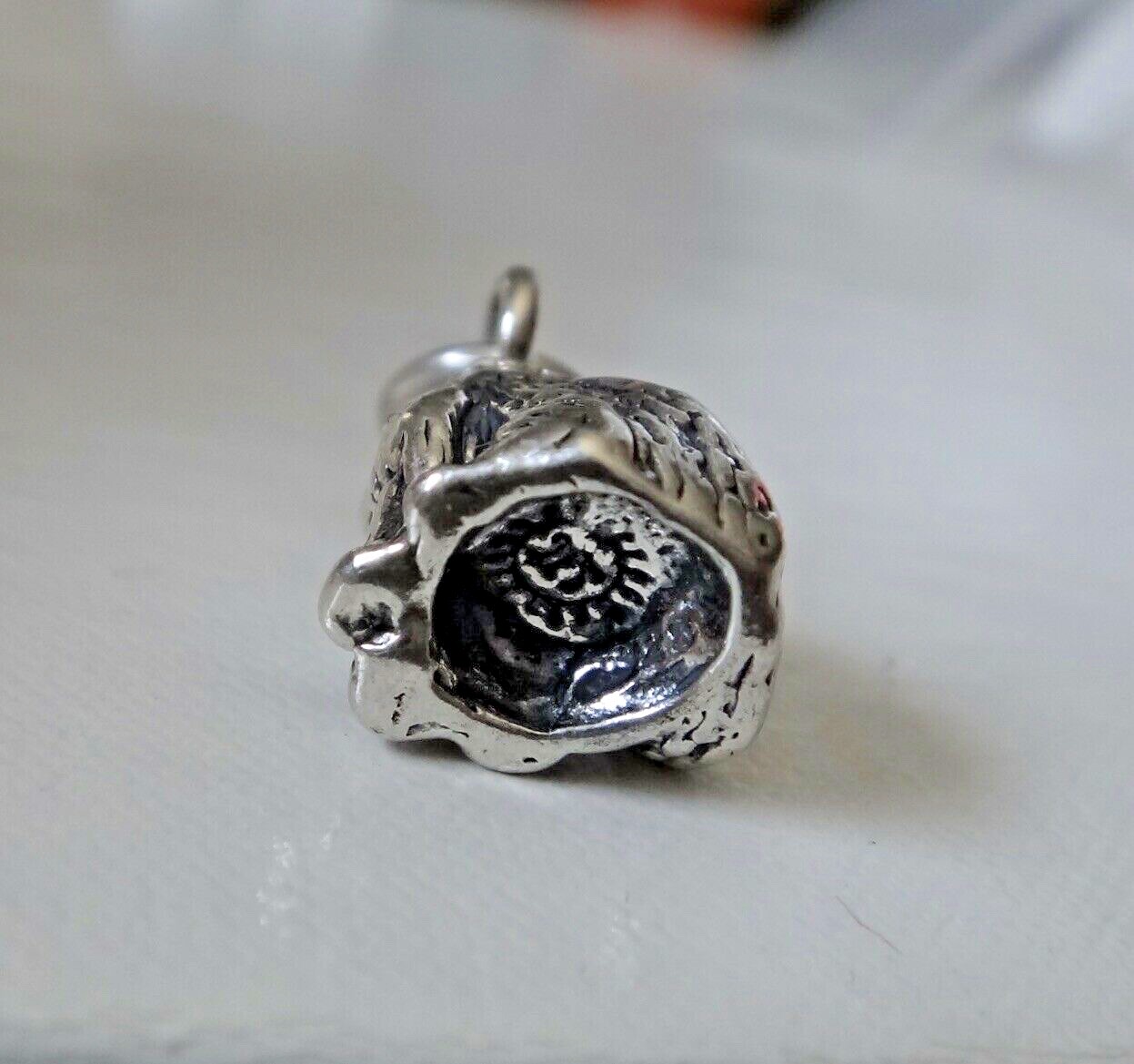 Sterling Silver 3D 12x7mm 2 gram Sitting Cat Pretty Face Charm!