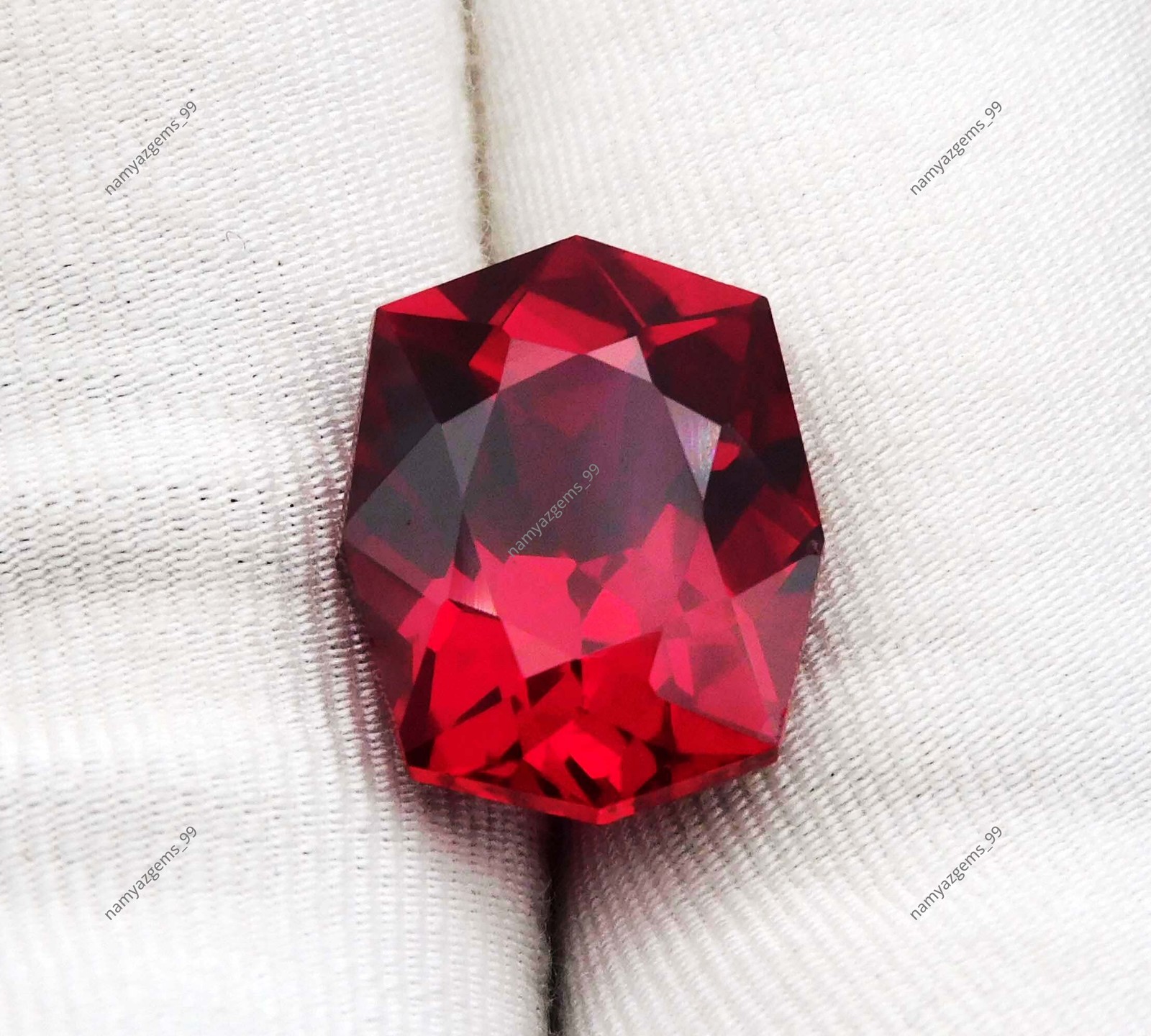 AAA+ 13.20 Ct Natural Deep Red Ruby Fancy Cut Certified Loose Gemstone