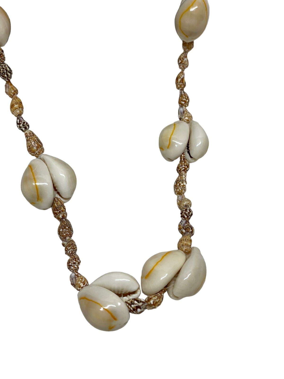 (7) Vintage Philippines Cowrie Mixed Shell Long Strand Necklaces Hippy Boho