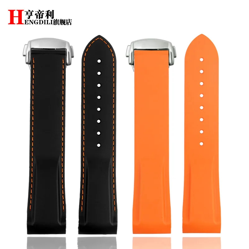 20mm 22mm Silicone Watch Band For Omega 300 SEAMASTER 600 PLANET OCEAN Seiko SKX