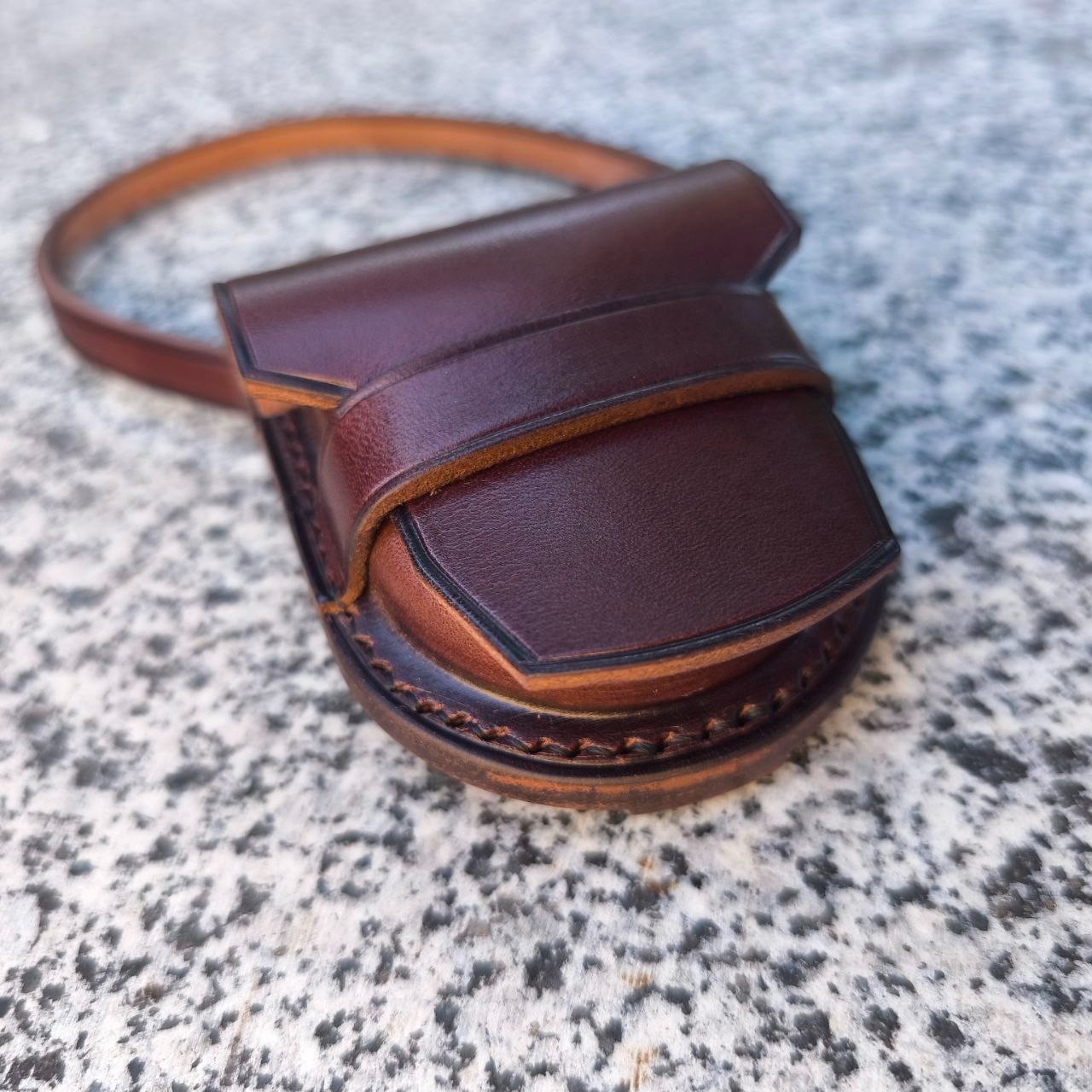 Handmade Brown Leather Pocket Watch Case 40–55mm Belt Loop Holder Luxury Gift