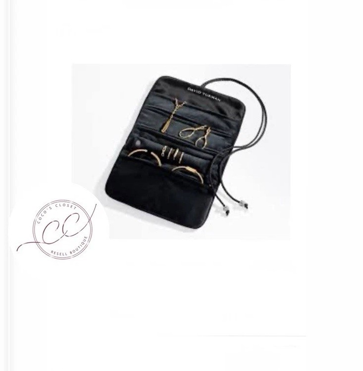 David Yurman Black Velvet Jewelry Travel Roll Bag Organizer