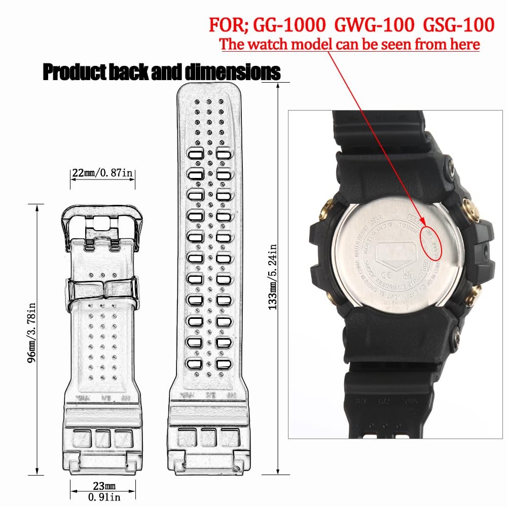 GG-1000 Resin Replacement Strap Compatible with Casio Master of G MUDMASTER G…
