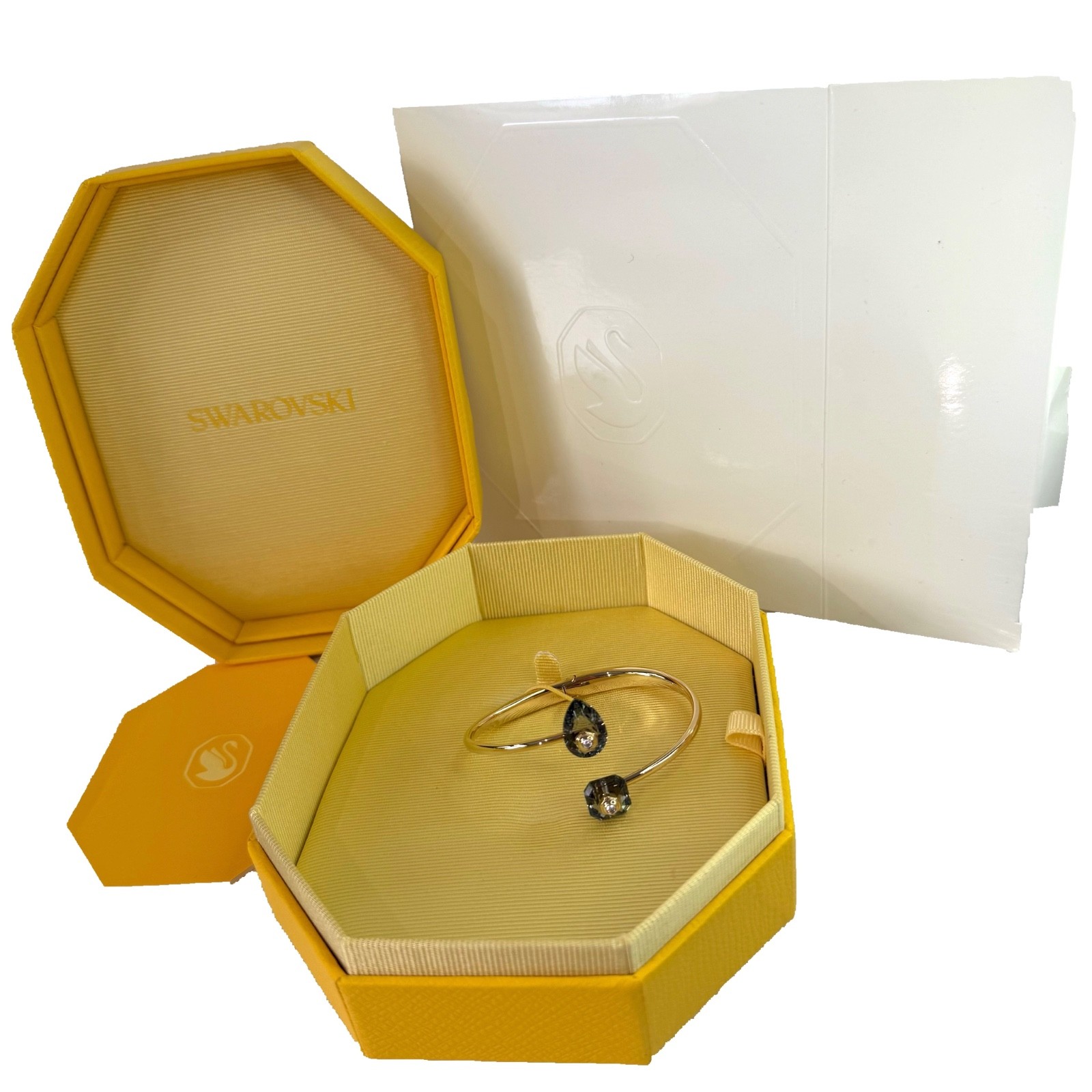 Swarovski bangle Numina Size Medium Bracelet Grey 18kt Gold plated new