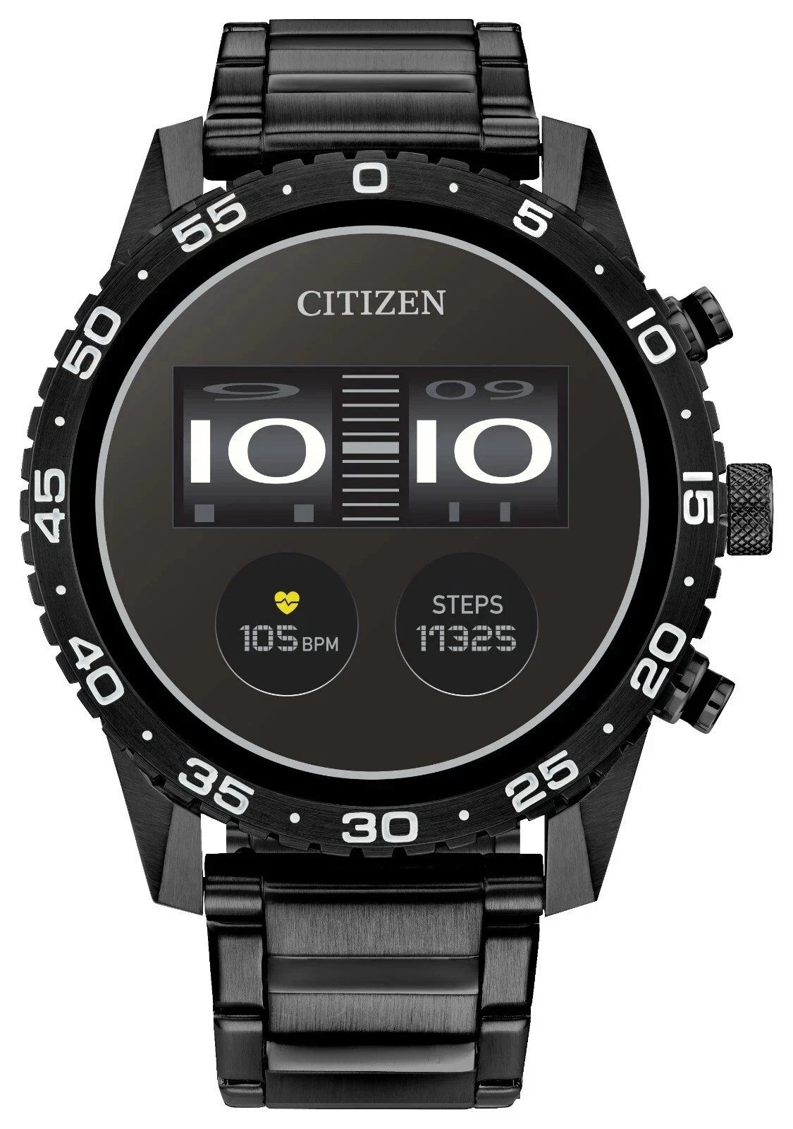 Citizen CZ Smart Touchscreen Black Stainless Steel Smart Watch 44MM MX1017-50X