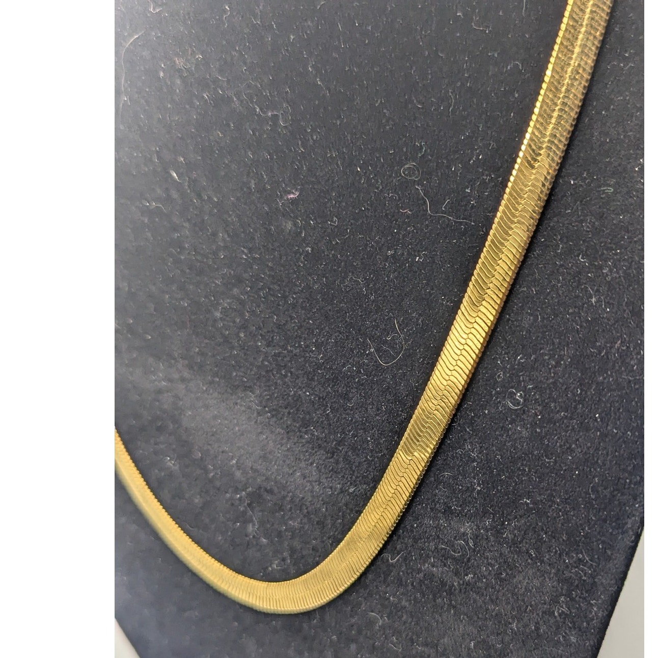 MONET Herringbone Necklace Womens Gold Tone Flat Snake Chain 18in