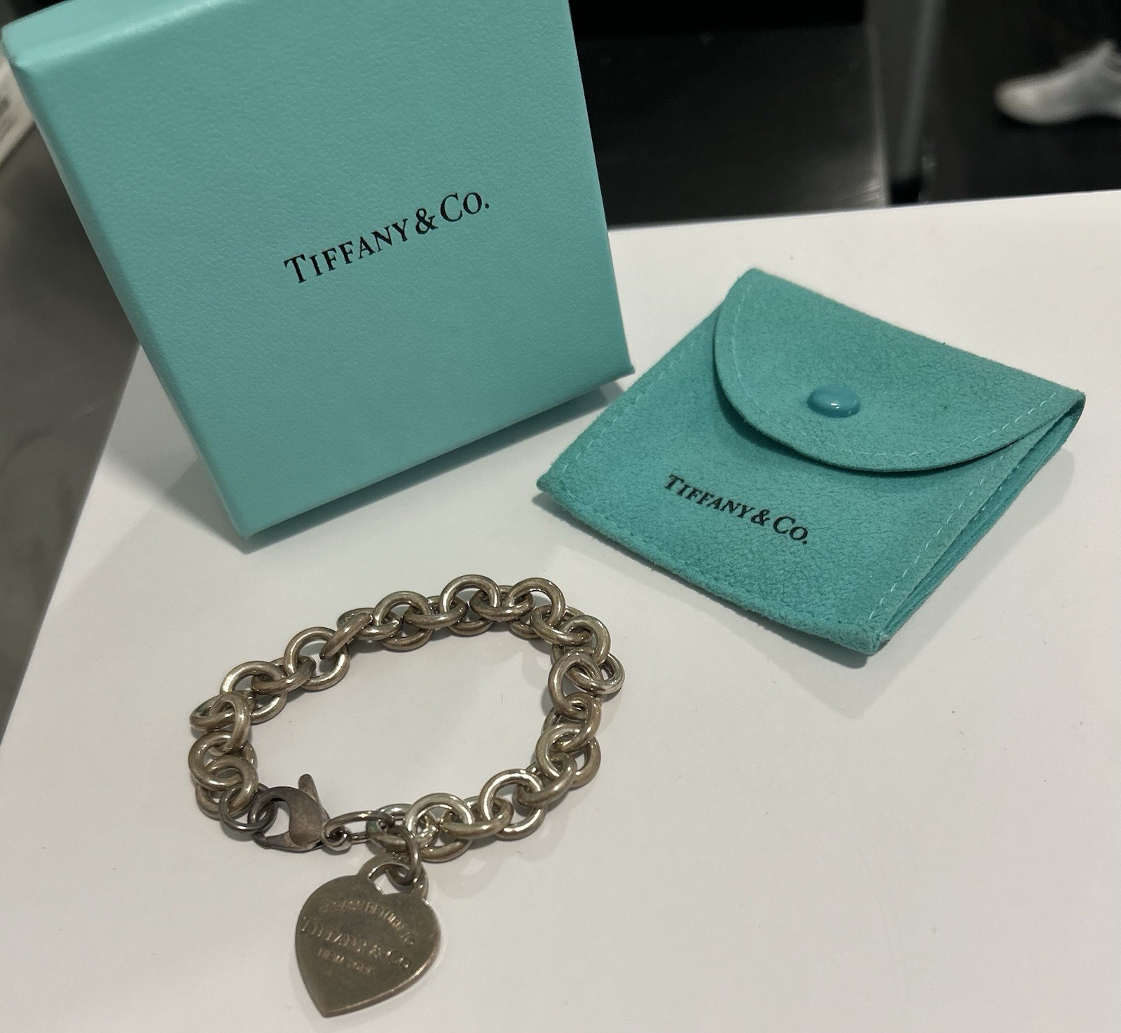 Tiffany & Co. Return to Tiffany Heart Tag 925 Silver Cable Bracelet