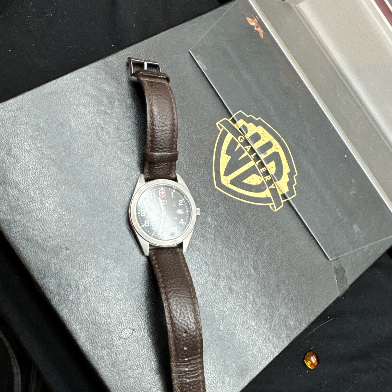 Mens Swiss Army Victorinox Black And Red Dial