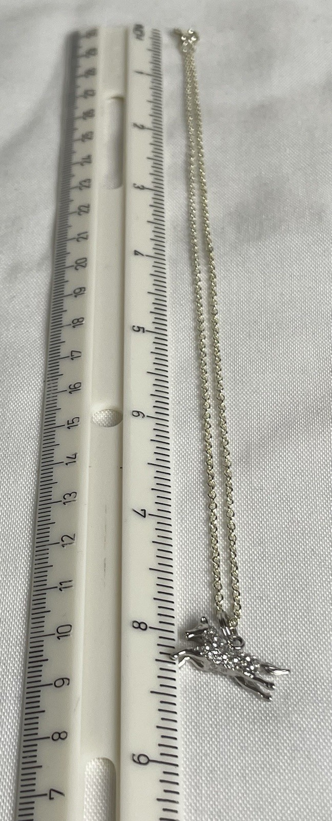 925 Sterling Silver Necklace 16” Horse Pendant 1x2mm 7.65g
