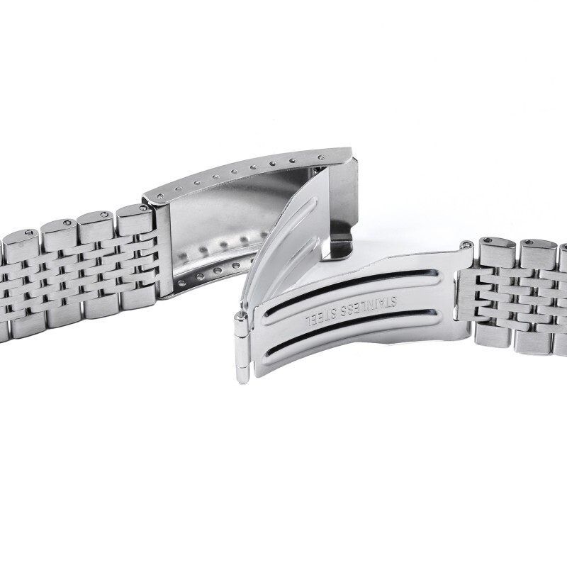 High Quality 9 Beads Stainless Steel Arc Watch Strap 18/20/22mm Metal Bracelet