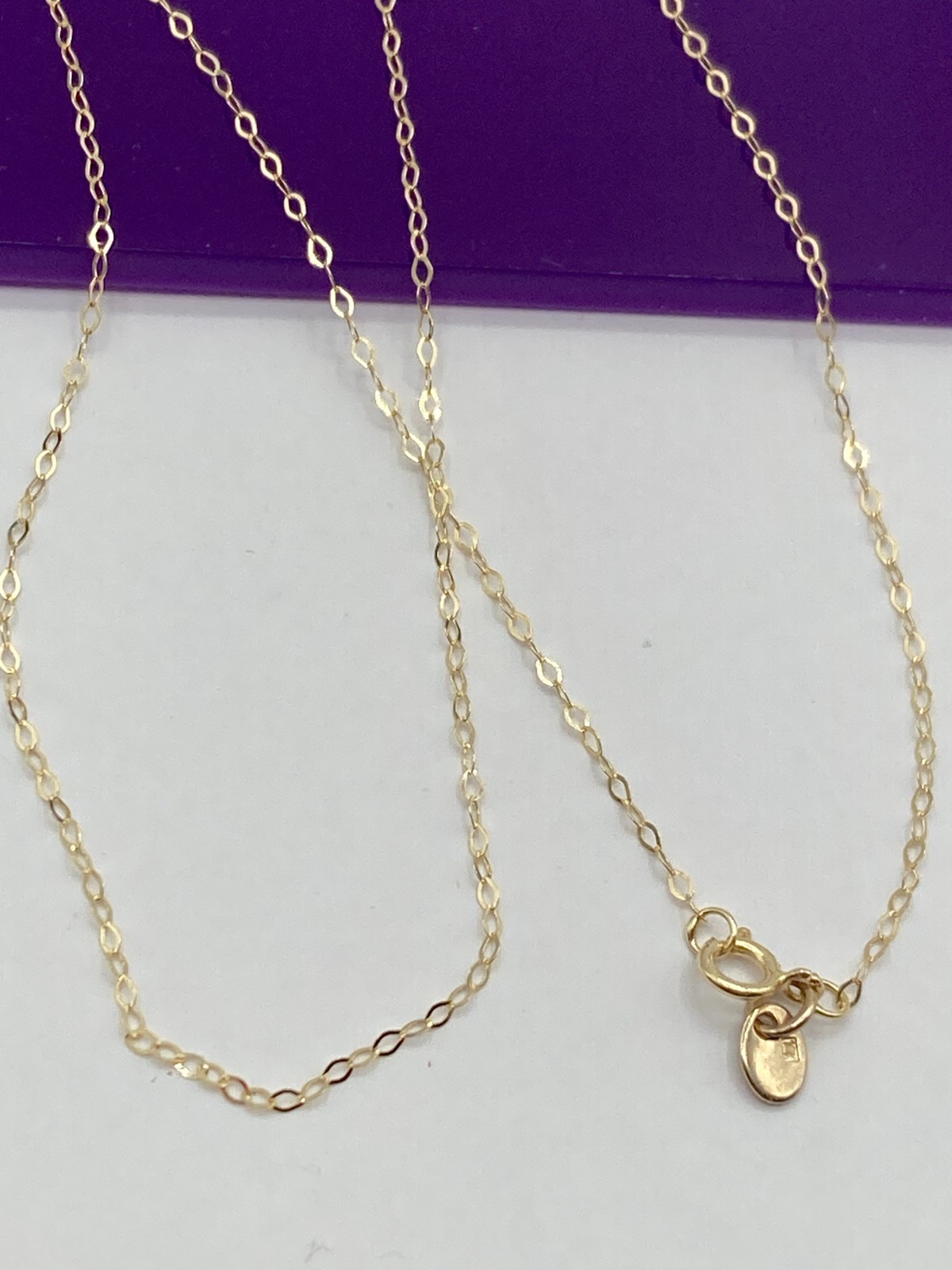solid 10k gold flat links chain 1.2mm necklace
