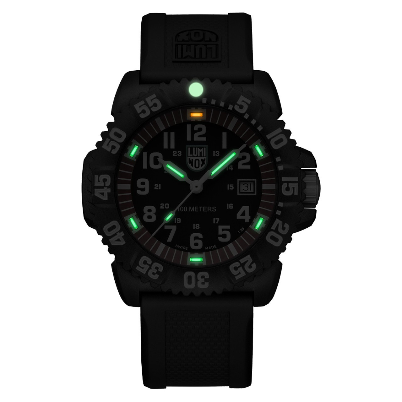 LUMINOX SEA LION CARBONOX MEN’S BLACK DIAL SILICONE STRAP WATCH X2.2051 NWT