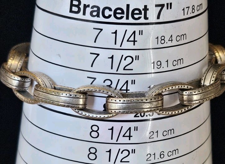 Brighton Deja Vu Silver Tone Chain Link 7 1/2″-8″Adj Inch Bracelet