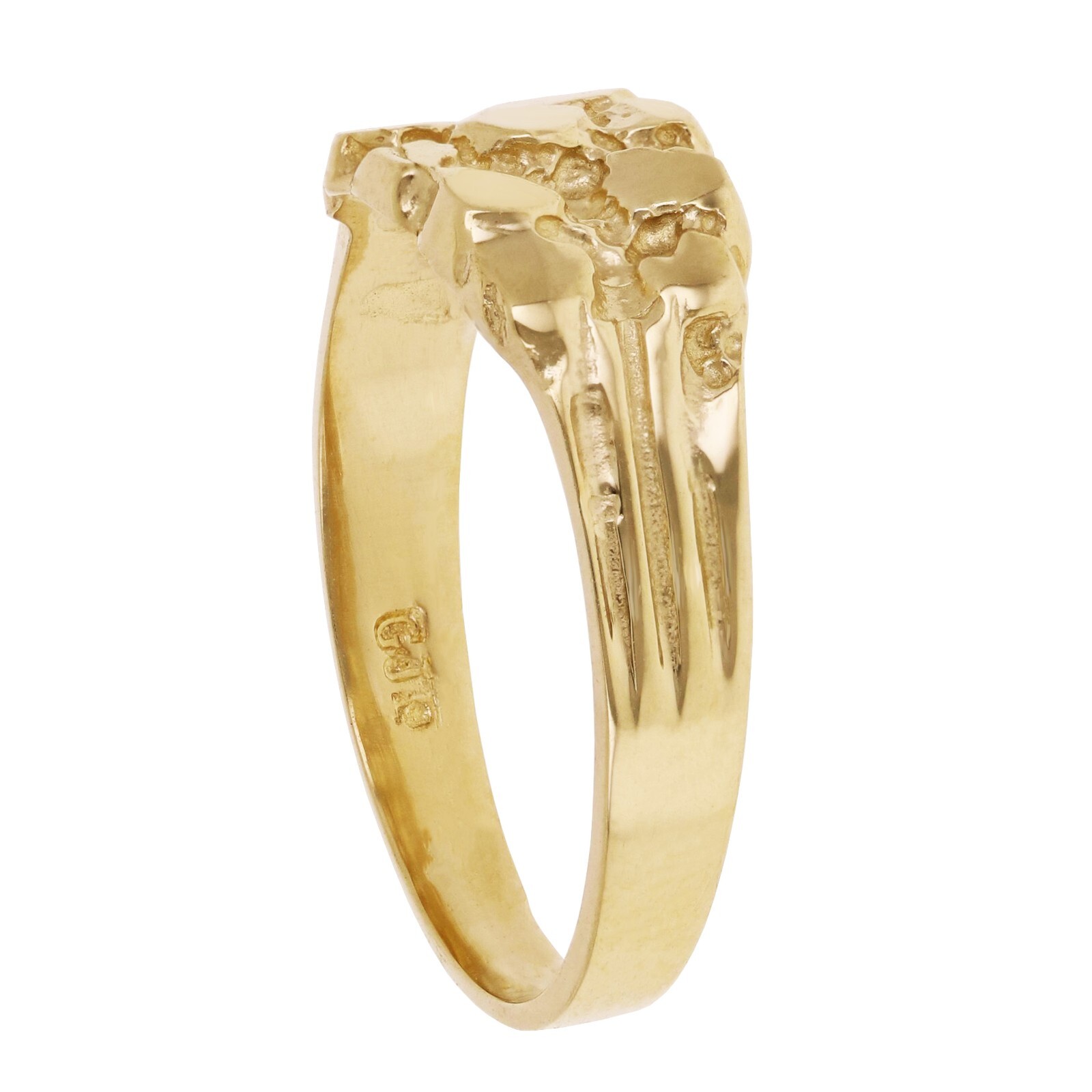 14k Yellow Gold Solid Nugget Ring 7.3mm Available in Sizes 5.5-7.5