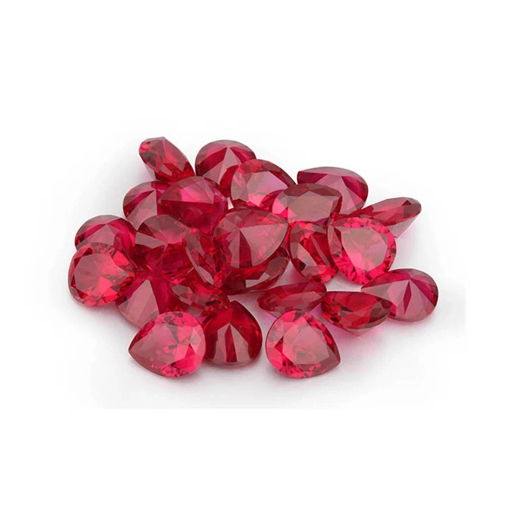 Natural Mozambique Blood Red Ruby Loose Pear Gemstone Cut 30pcs