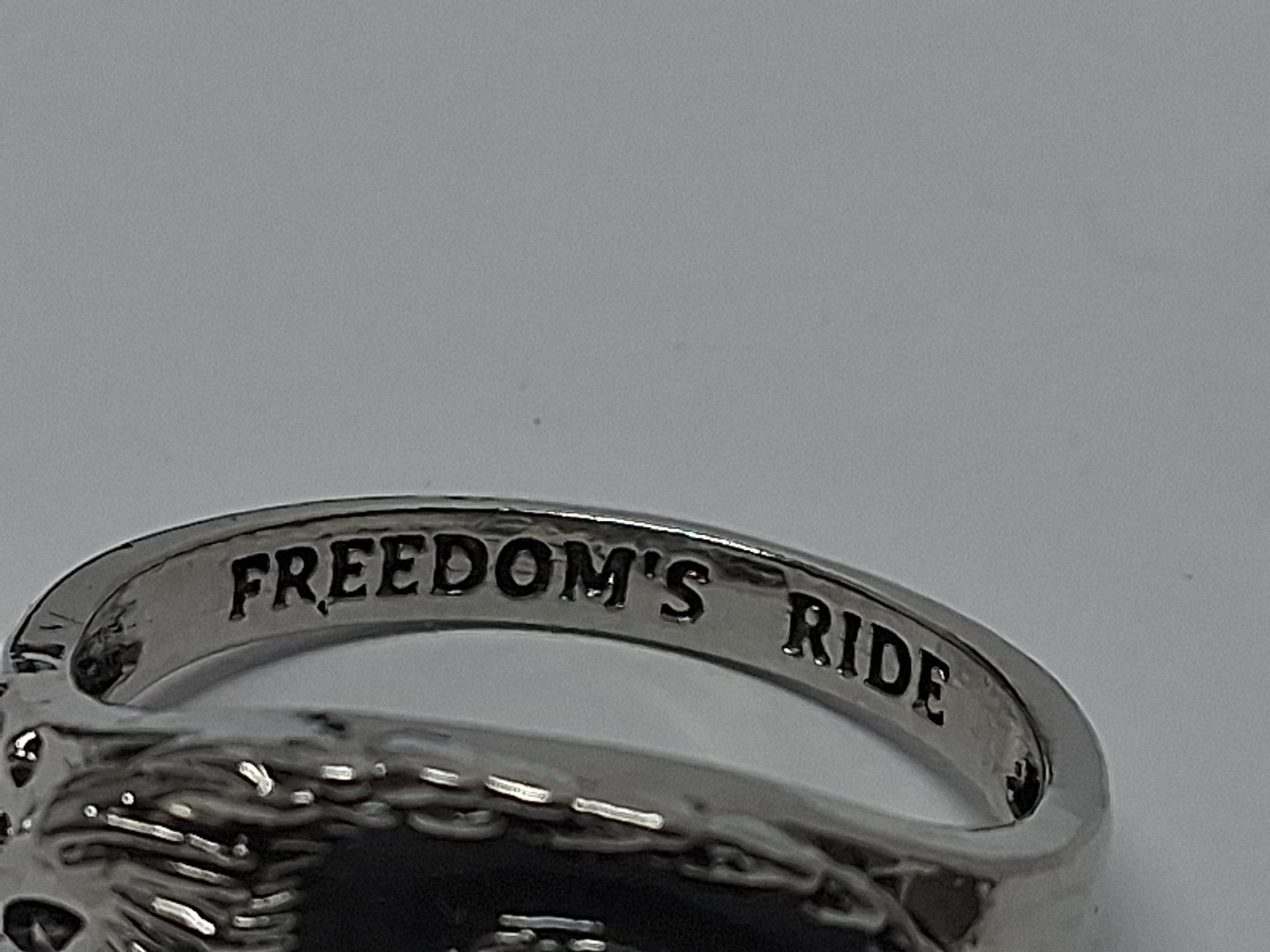Freedom’s Ride” Men’s Biker Ring – Stainless Steel, Black Onyx, Eagle & Chopper