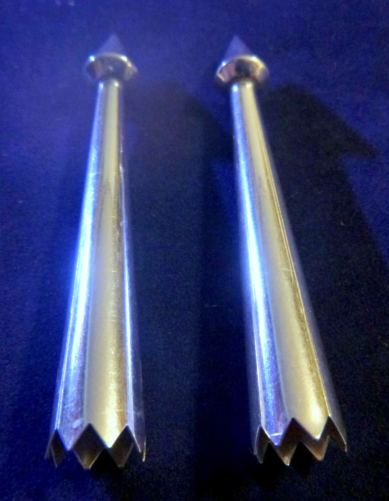 ONE pair NEW Sterling Silver HOPI BOLO TIPS cast bullet end bola tie tips 2 3/8″