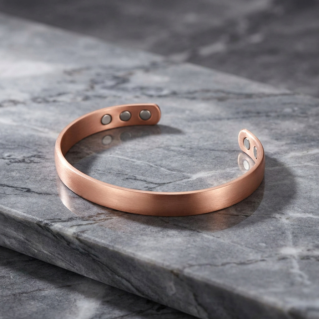 2 Pack Pure Solid Copper Magnetic Bracelet Arthritis Pain Relief Dome Cuff