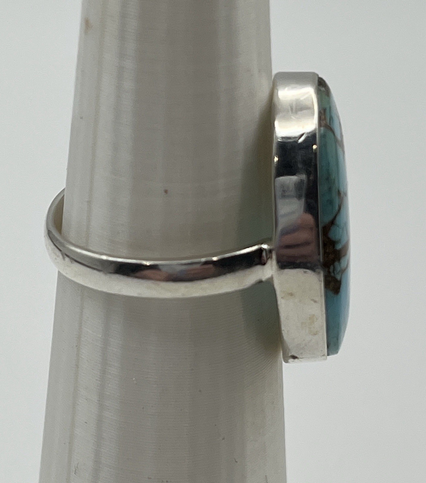925 Sterling Cotton Candy Turquoise Ring Size 6-10 Adjustable
