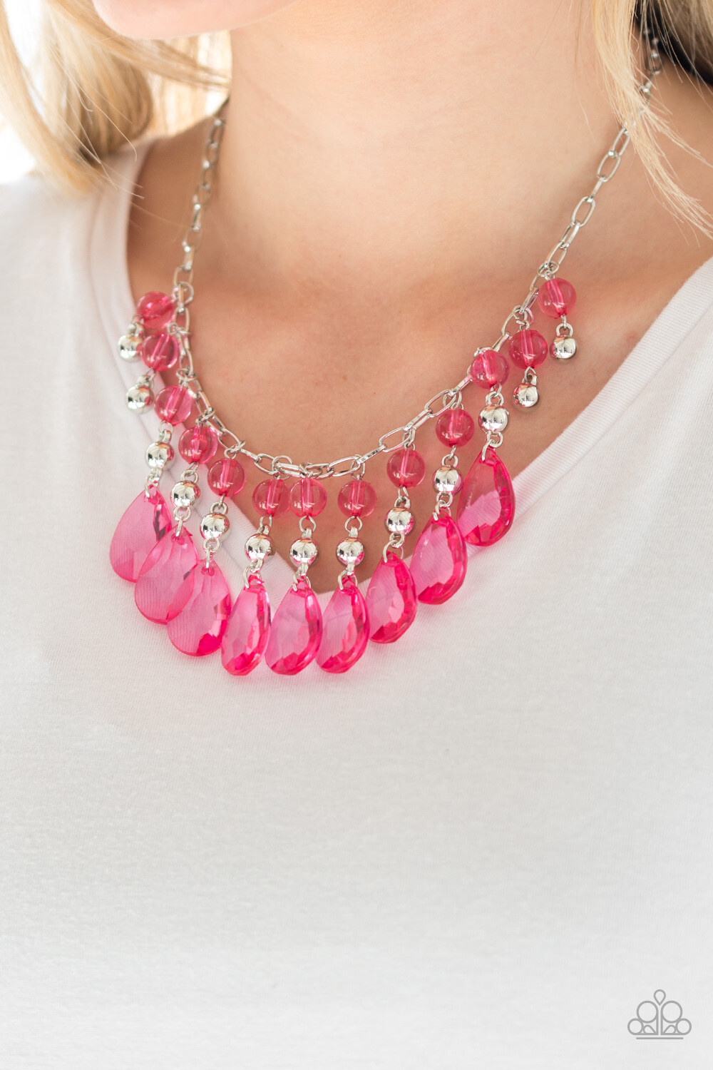 Beauty School Drop Out Pink Necklace Paparazzi new