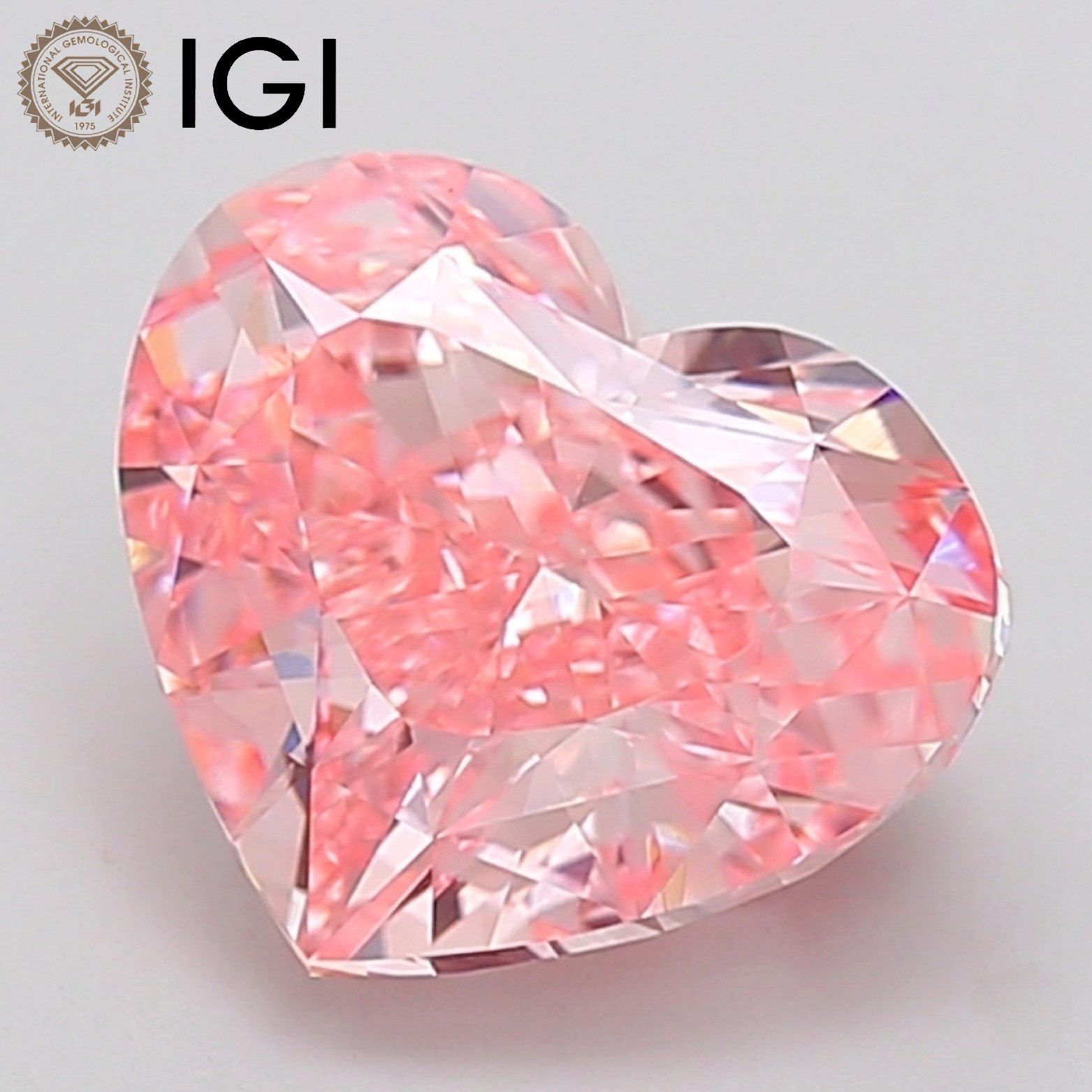 Heart Lab Grown Diamond 2.52CT Fancy Intense Pink VS1 IGI Loose