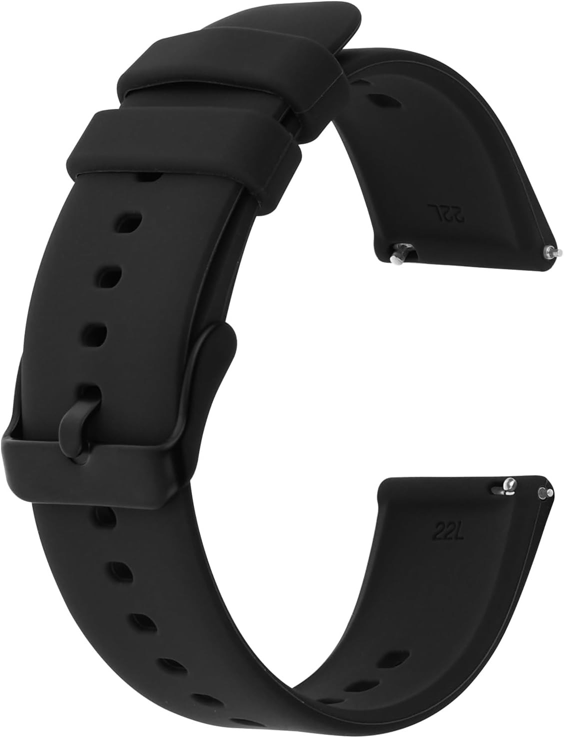 Waterproof Silicone Watch Bands with Stainless Steel Buckle for Smart Watch 22mm