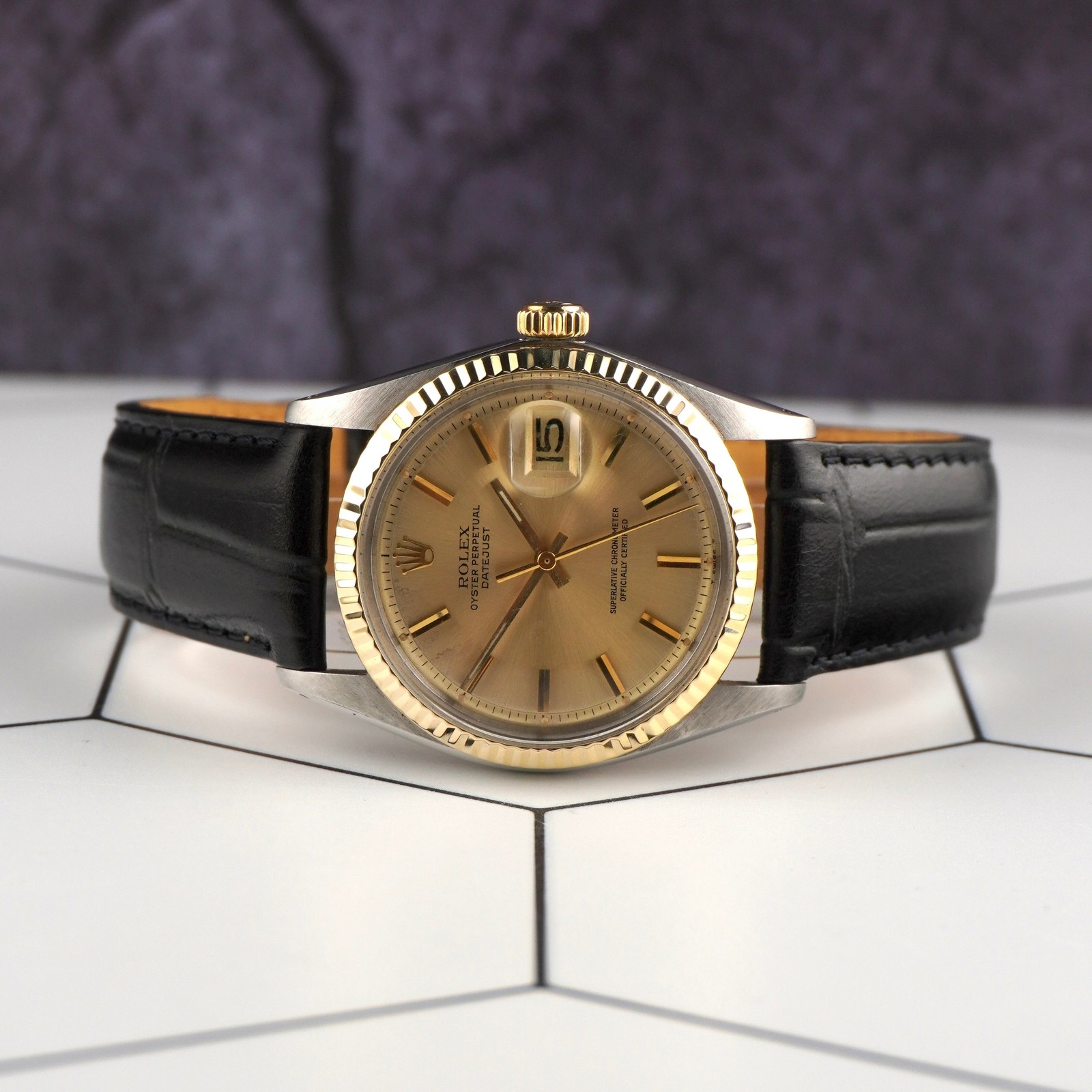 Rolex Vintage 36mm Datejust Silver Dial Steel Rose Gold Fluted Men’s Watch 1601