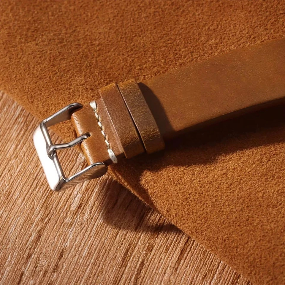 Retro Oil Wax Genuine Leather Watch Band 18 19 20 21 22 24mm Thin Cowhide Strap