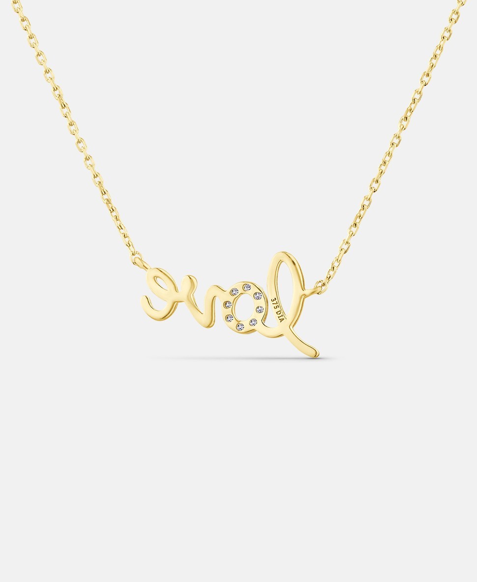 9ct Yellow Gold Love Diamond Necklace