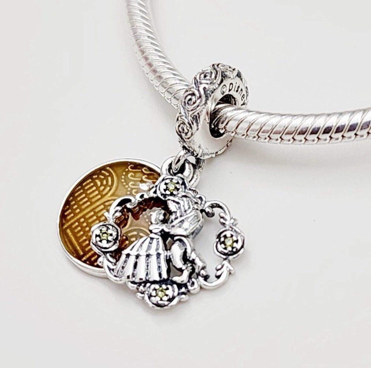 Genuine Pandora Disney Belle Beauty And The Beast Dancing Dangle Charm 799014C01