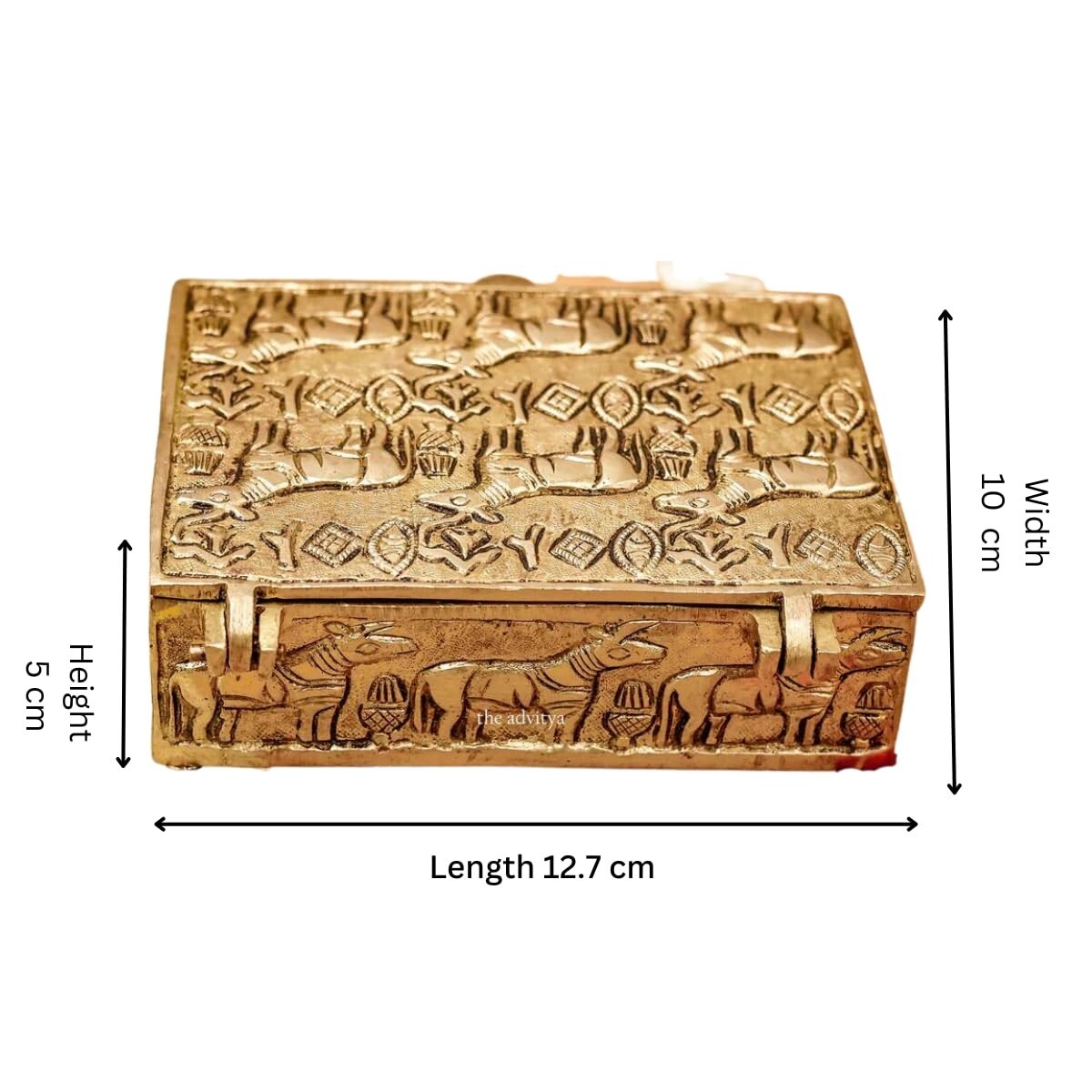 Handcrafted Vintage Style Brass Mohenjo Daro Jewelry Storage Box Pack of 1 Pcs,