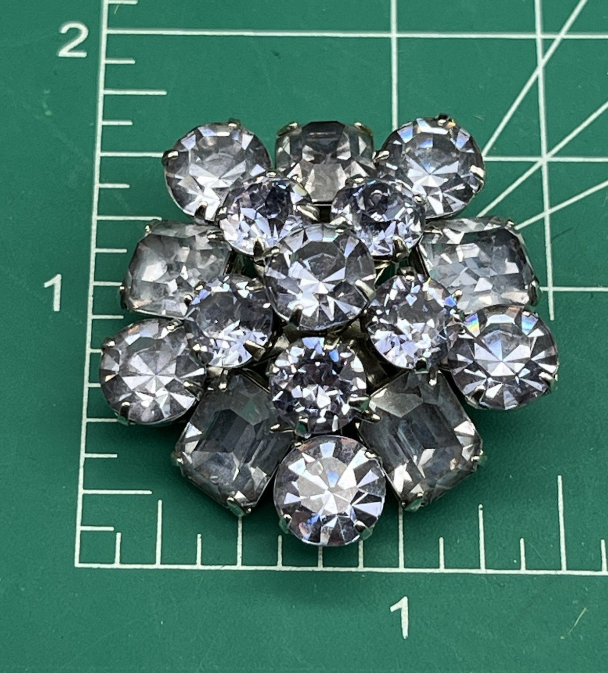 Vintage Coro Faceted Crystal Lavender light Purple Brooch