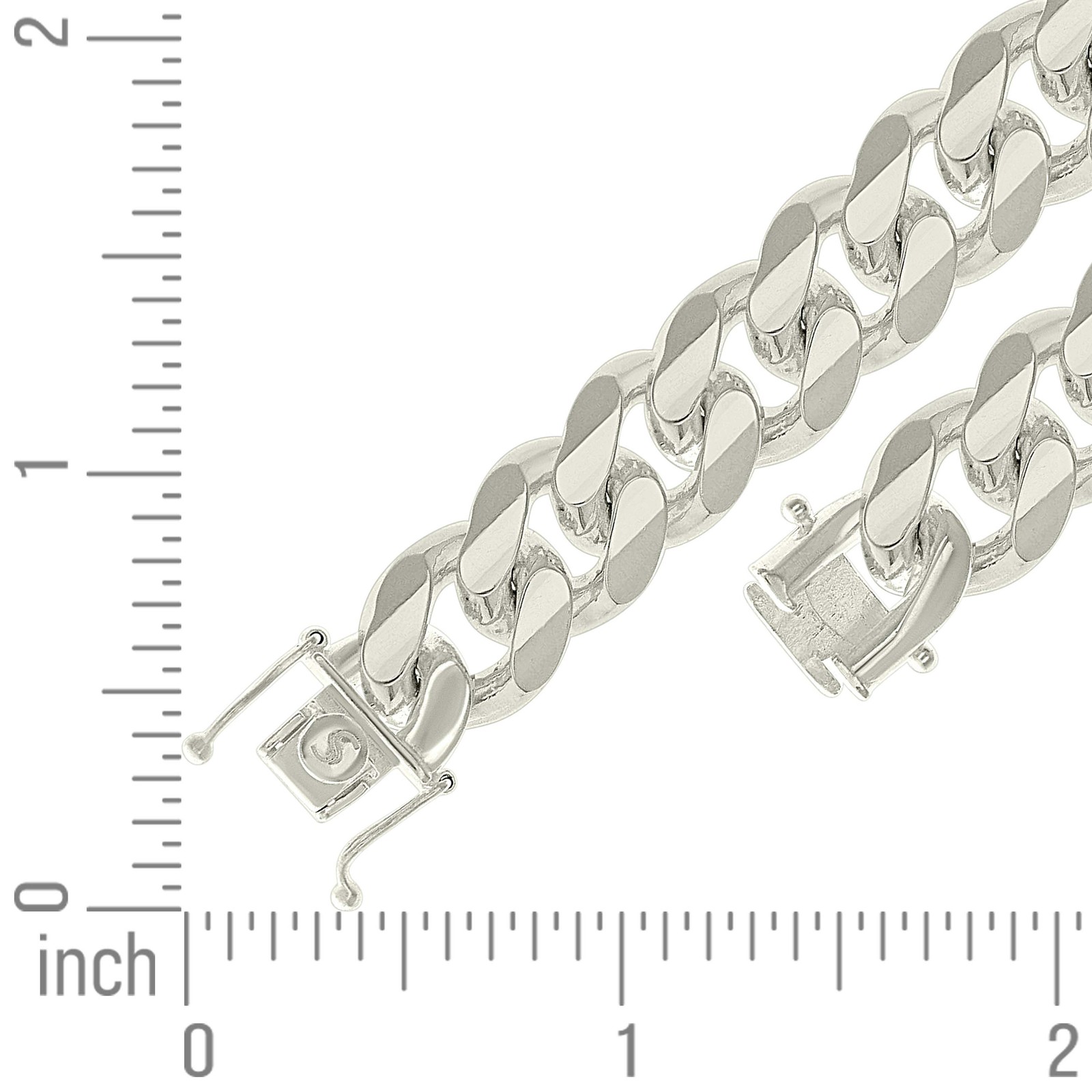 925 Sterling Silver Box Clasp Plain 12.8mm Solid Miami Cuban Chain | 22″ to 26″