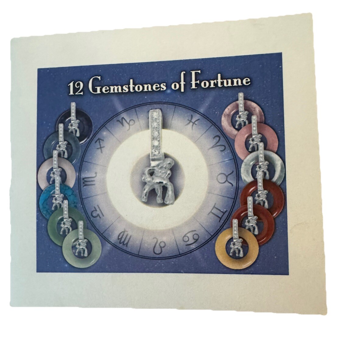 12 Gemstones of Fortune Necklace Crystal Rose Quartz Jade Jasper Astrology COA