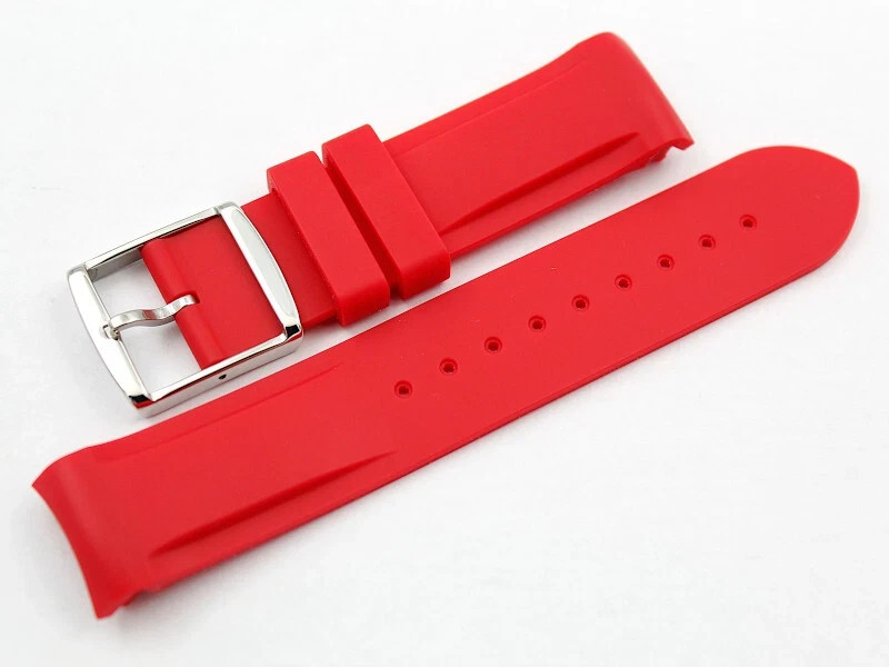 Red Silicone Strap 20mm Hypoallergenic Handle Accessories Spare Parts Watch Band New