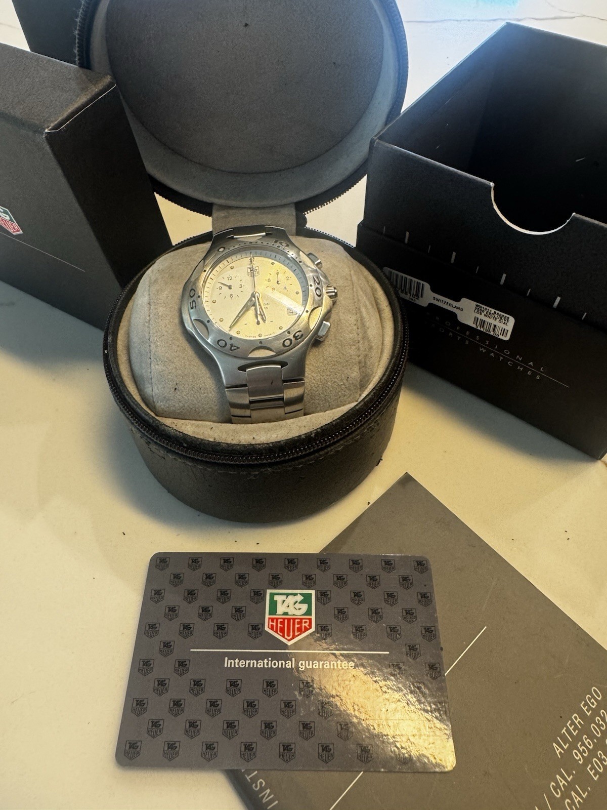 TAG Heuer Kirium Quartz Chronograph 200m Silver Dial with box