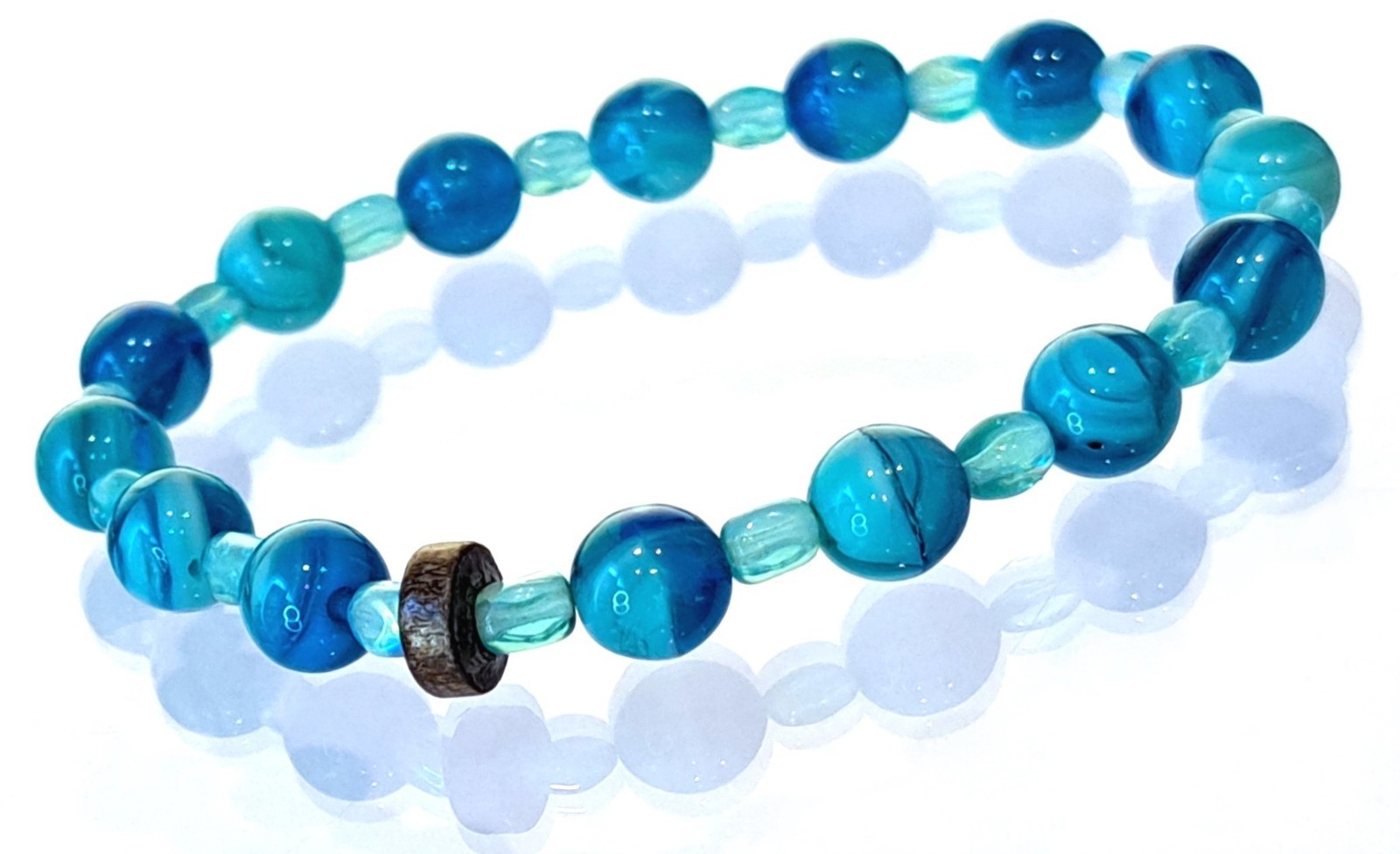 Early-2000s Stock Beads – Timeless Lampwork Beads Bracelet, 18.25 cm / 7.2 in