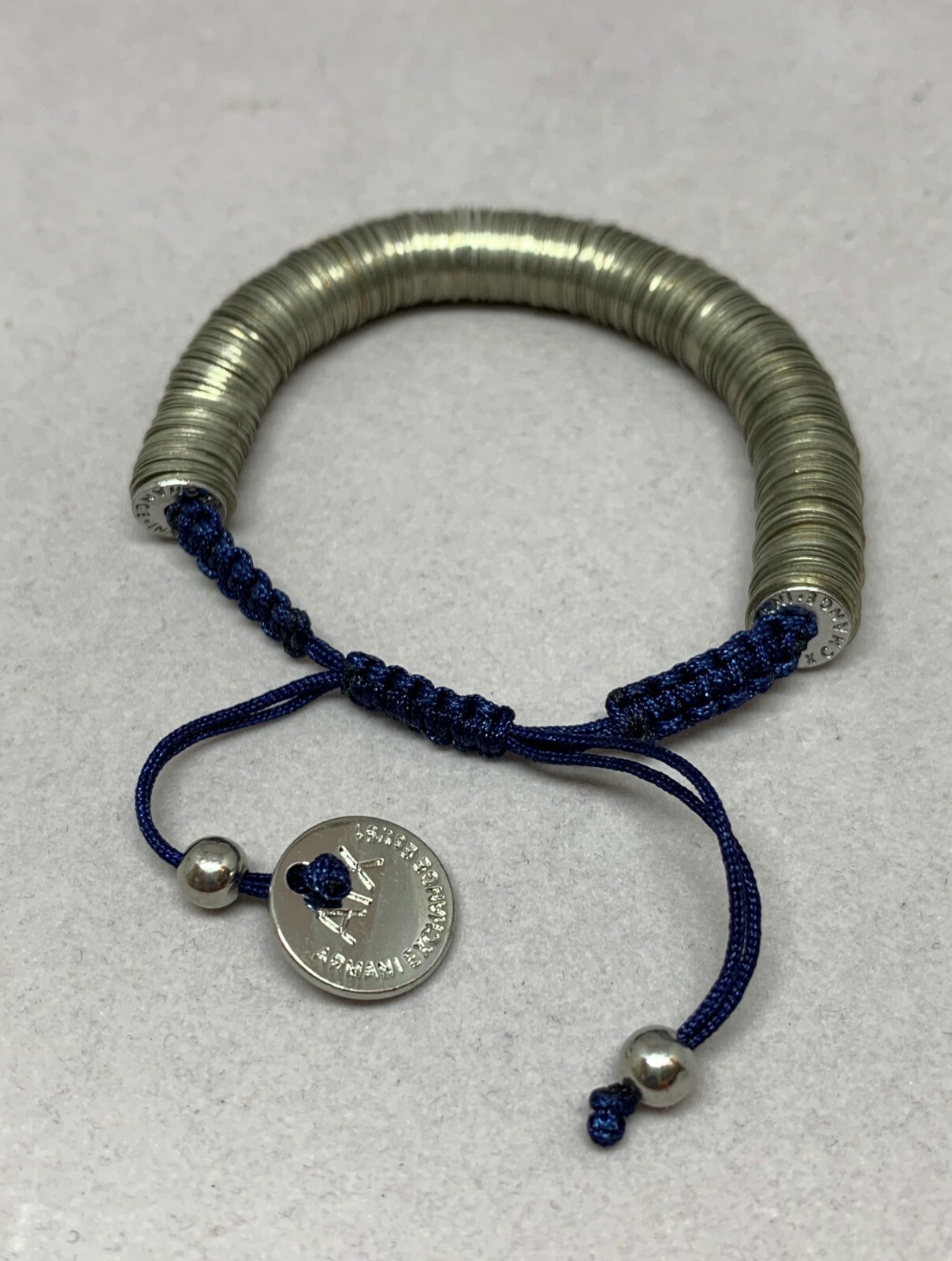 ARMANI EXCHANGE Metal Multi Coin Discs Rings Adjustable Bracelet Necklace Set