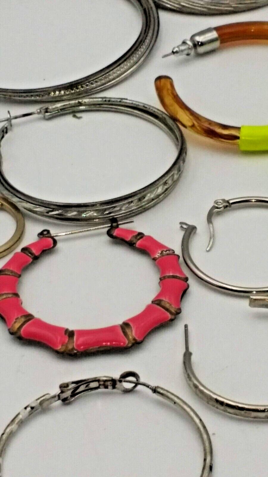 Earrings Pierced Hoop Singles Red Purple Silver-tone Golden Yellow Lot of 25