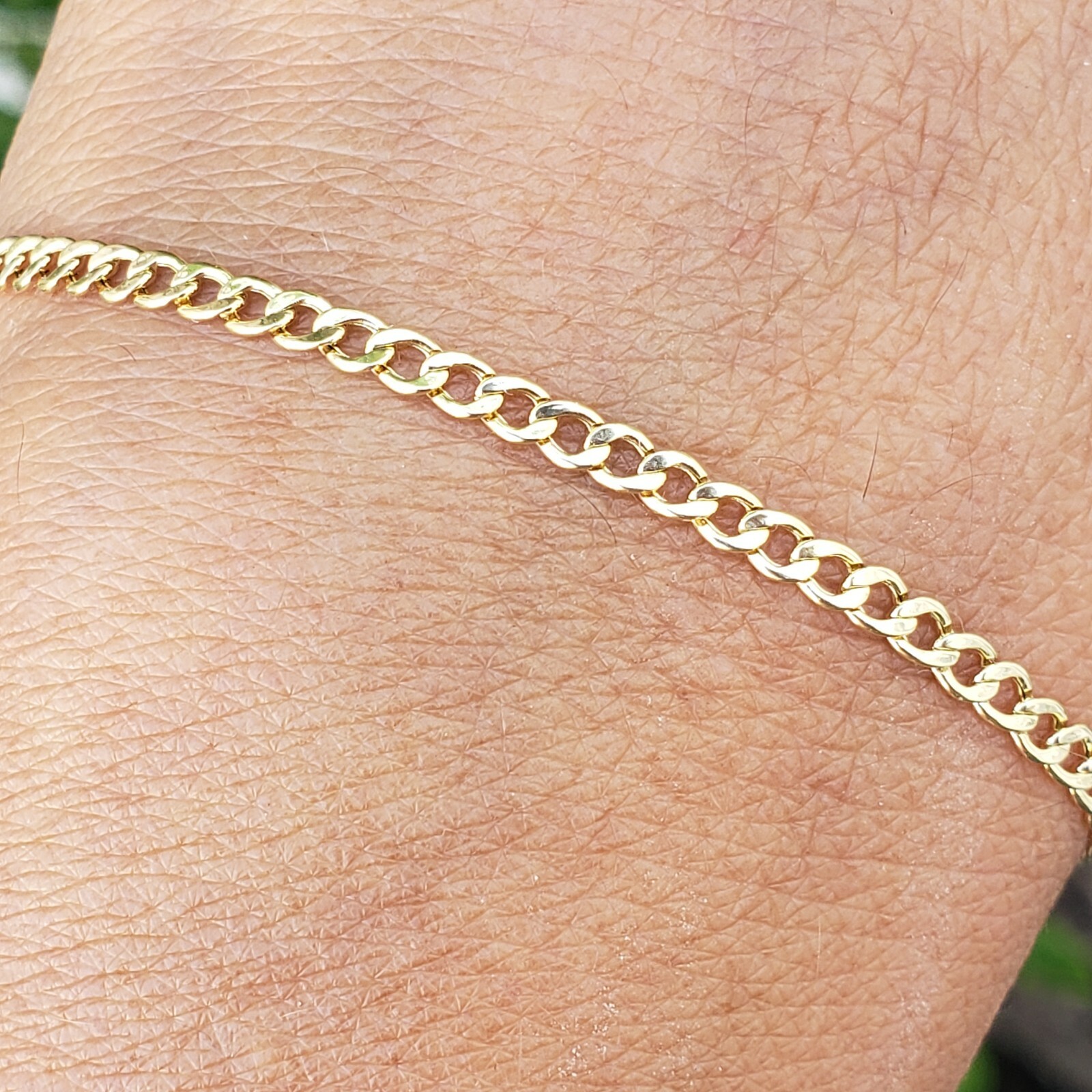 Real 10k yellow gold miami cuban anklet 10 inches long 2 mm