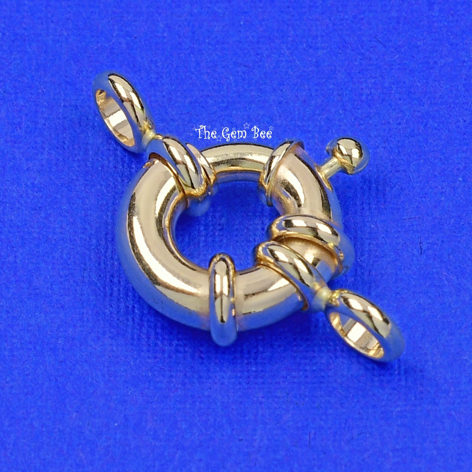 Heavy 12.9MM 14k Solid Yellow Gold Designer Spring Bolt Ring Sailors Clasp