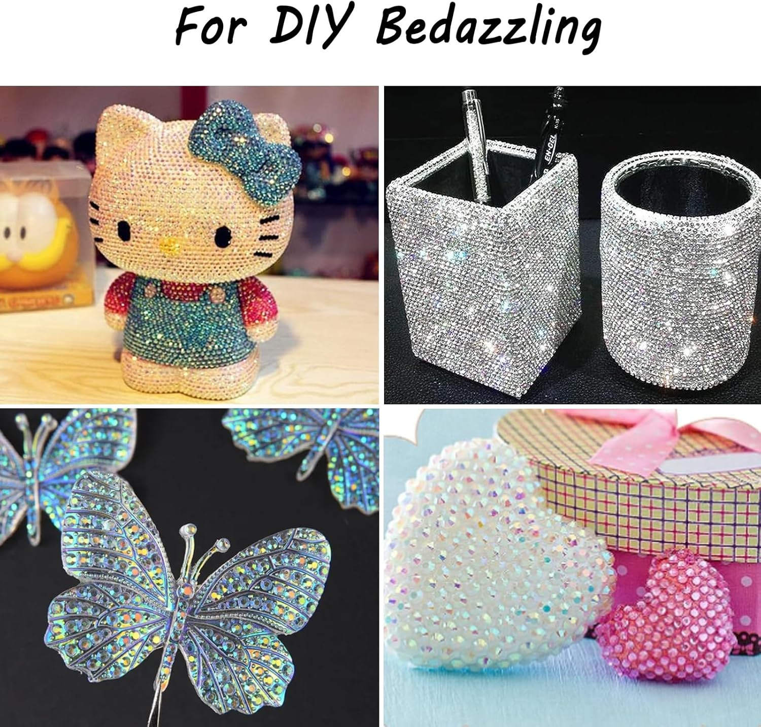 25000Pcs Clear AB Rhinestones Flatback Bulk, 3Mm/4Mm/5Mm Non-Hotfix Crystal roun