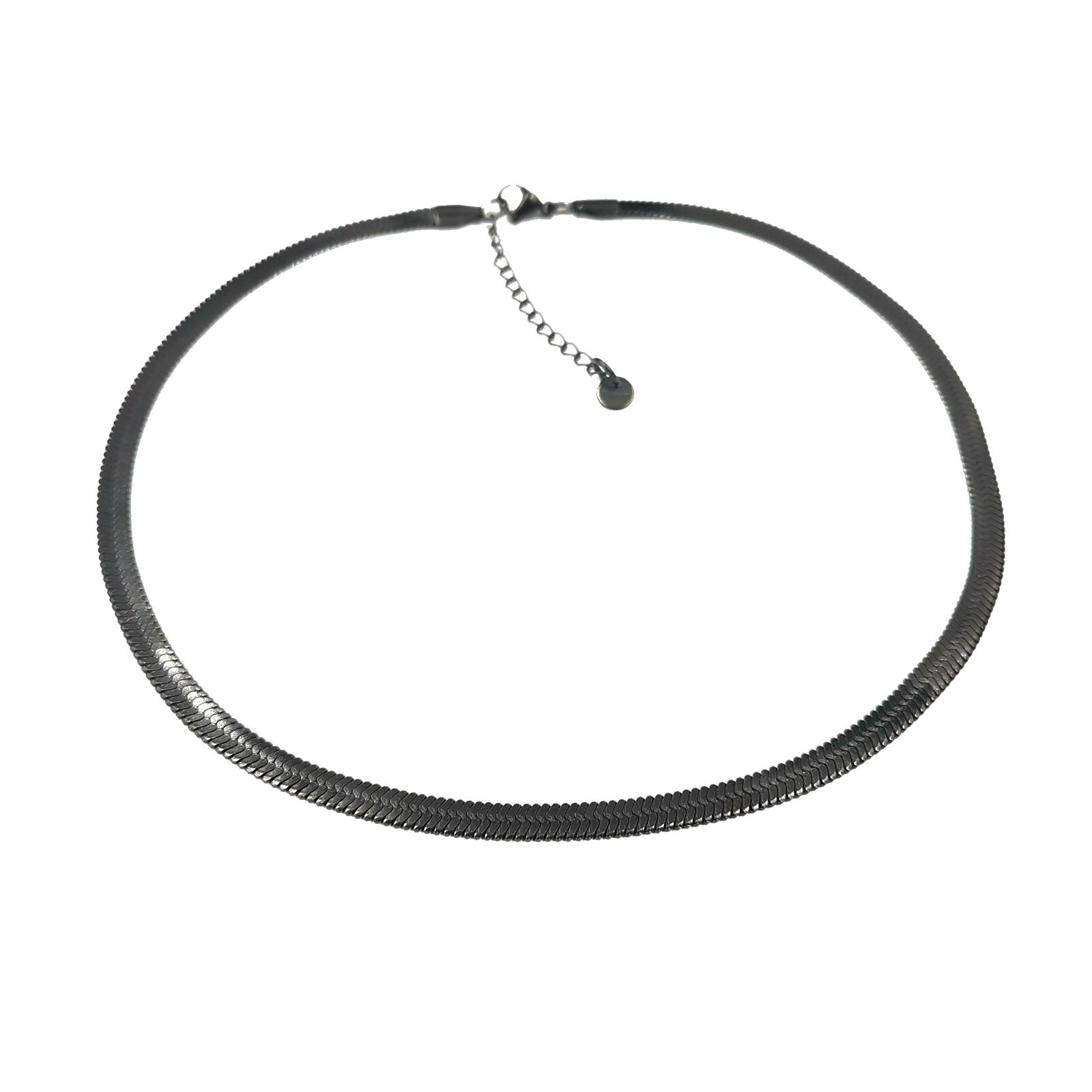 Blade chain 5mm Black Flat Snake Chain Choker 15.7inch Necklace 7.1in bracelet